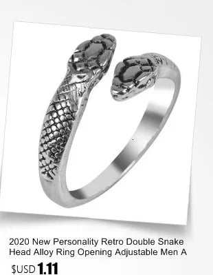 Punk Ring Men Animal Snake Ring Irregular Adjustable Goth Rings Alloy Material Jewelry Accessories Personalized Gift Haloween - Gifts and Funny Trinkets