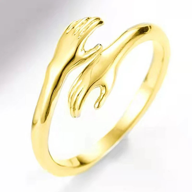 1PCS Retro Fashion Tide Flow Open Ring925 Sterling Silver Jewelry Love Hug Ring - Gifts and Funny Trinkets