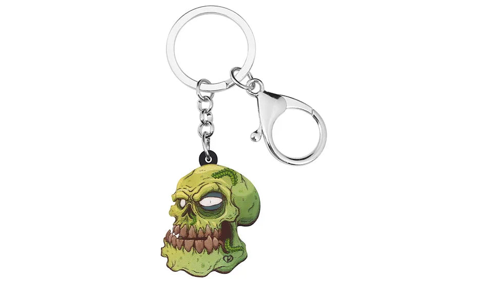 Bonsny Acrylic Halloween Evil Zombie Keychains Unique Big Wristlet Keyring Jewelry For Women Kid Men Fashion Gift Wallet Trinket - Gifts and Funny Trinkets