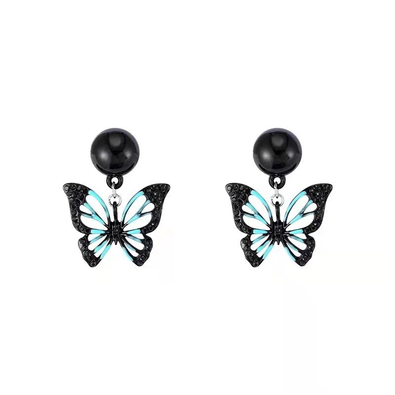 Black Butterfly Earrings No Hole Ear Clips Butterfly Clip Earring Without Piercing Minimalist Earrings Jewelry CEjA083 - Gifts and Funny Trinkets