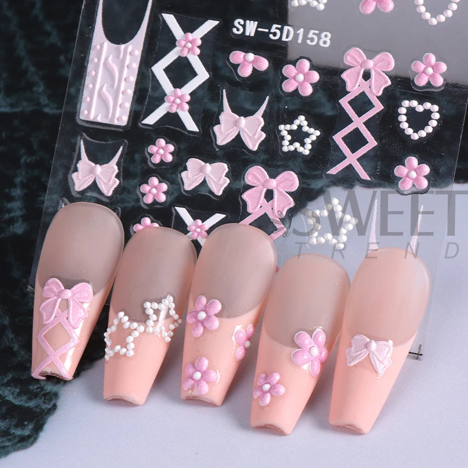 5D Halloween Hand Bones Nail Art Sticker Flower Petal Engraved Slider Decal DIY Manicure Decoration Tips Nail Accessories Tools