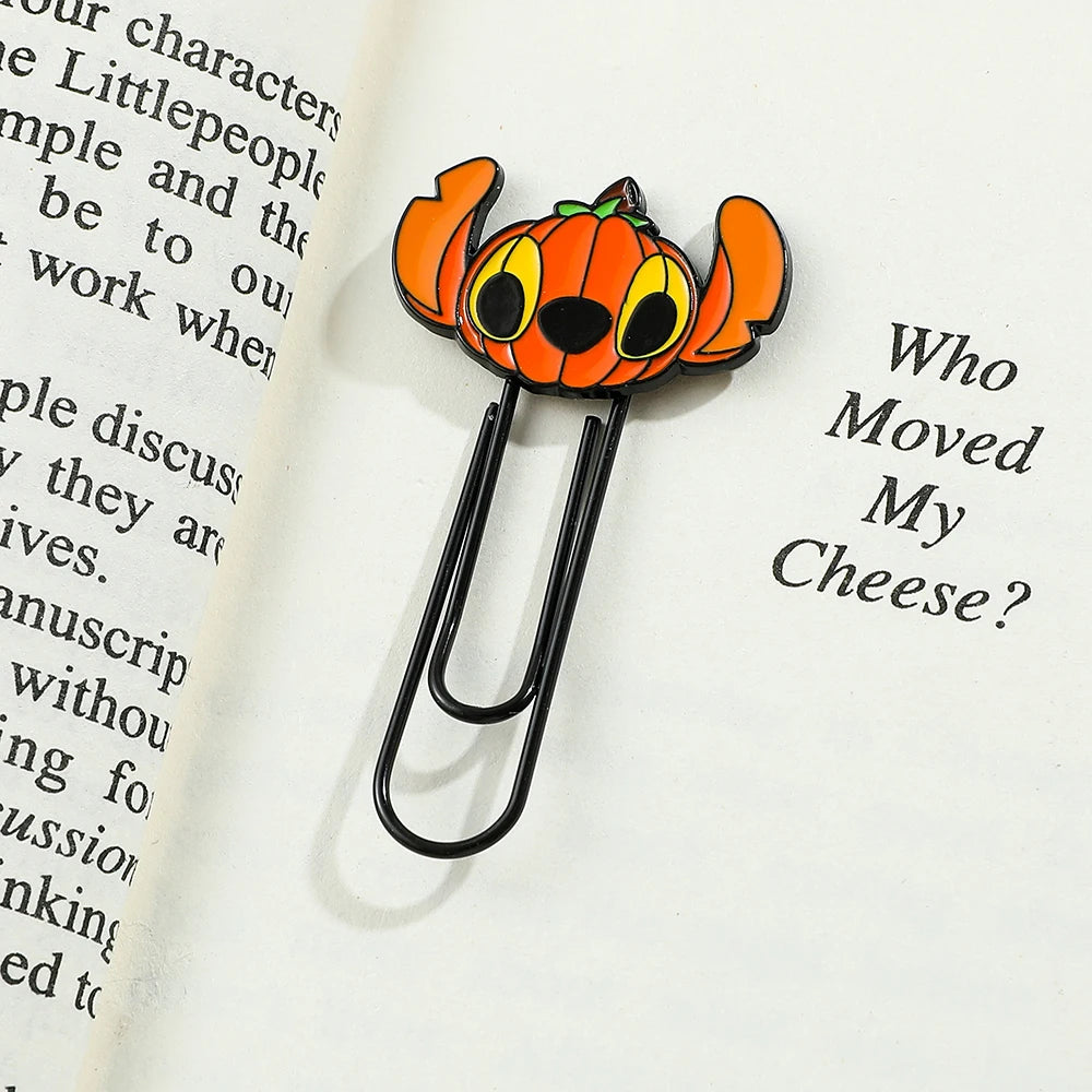 Haloween Disney Mickey Minnie Stitch and Angel Pumpkin Metal Paperclips for Women Men Book Marks Accessories Halloween Gifts - Gifts and Funny Trinkets