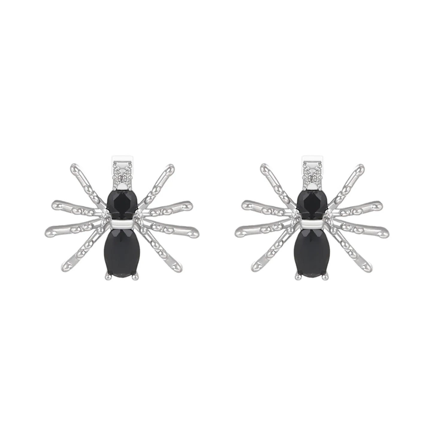 Punk Spider Zircon Earring For Women Gothic Mini 3D Piercing Black Spider Shape Ear Studs Jewelry Haloween Gift - Gifts and Funny Trinkets