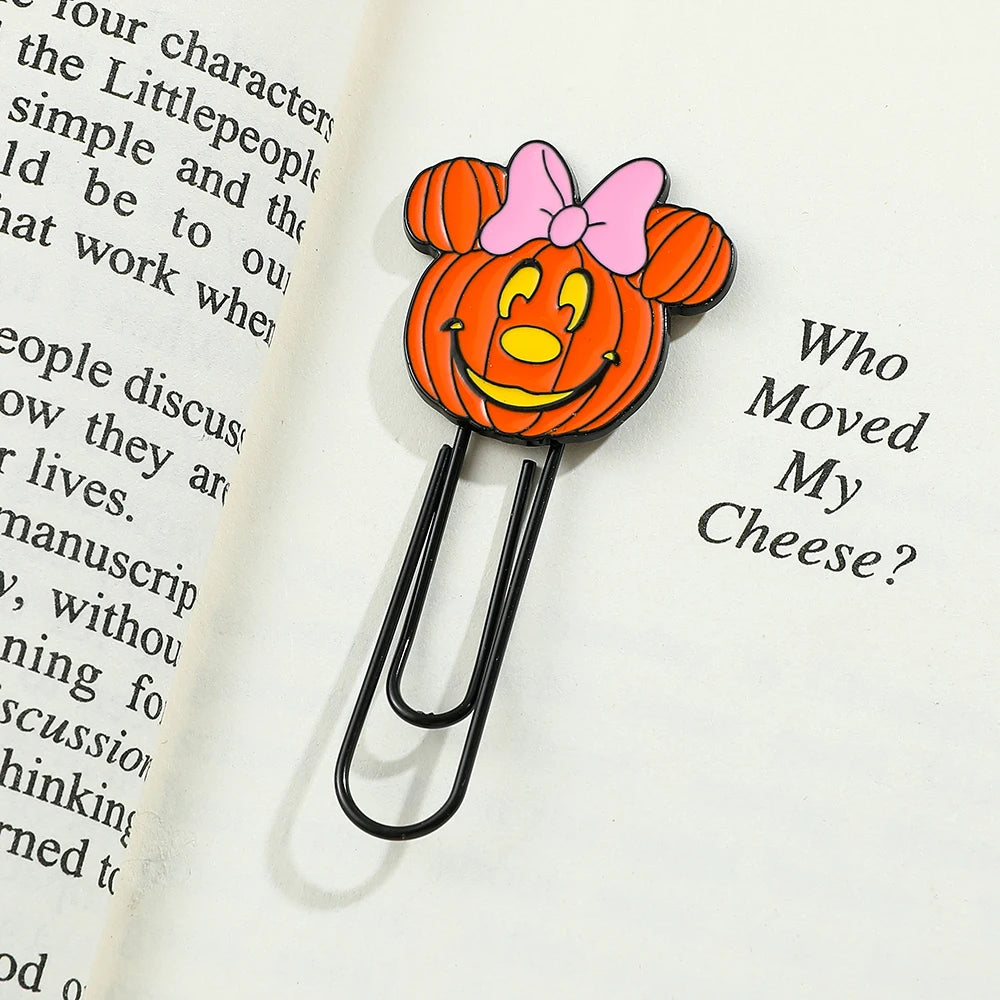 Haloween Disney Mickey Minnie Stitch and Angel Pumpkin Metal Paperclips for Women Men Book Marks Accessories Halloween Gifts - Gifts and Funny Trinkets