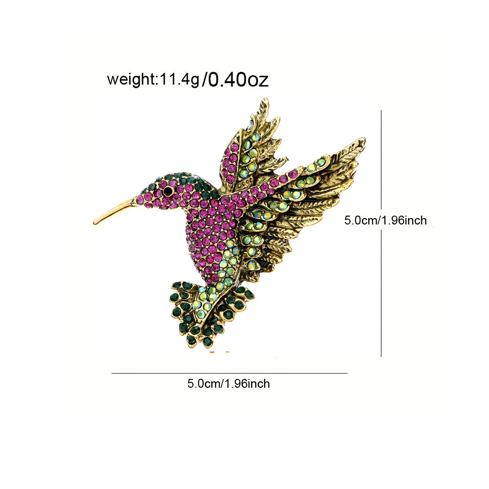 CINDY XIANG Colorful Rhinestone Hummingbird Brooches for Women Animal Pin Korea Fashion Accessories Winter Coat Party Jewelry - Gifts and Funny Trinkets