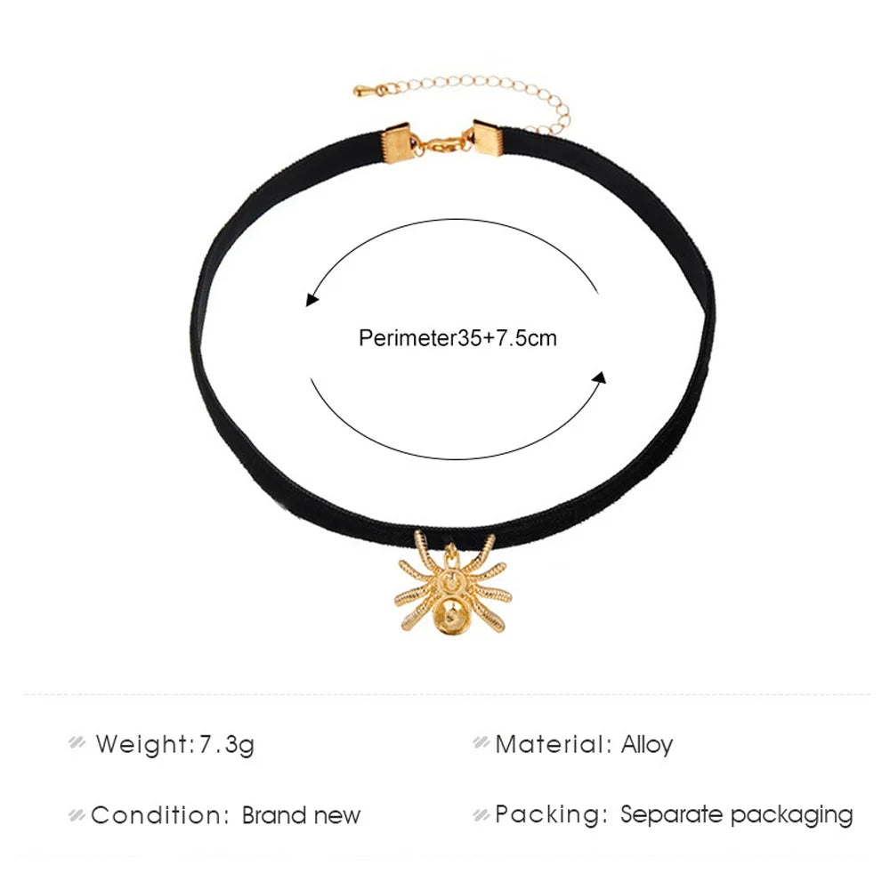 Goth Spider Choker Necklace for Women Luxury Adjustable Punk Boho Spider Shape Creative Party Jewelry Accessories Gift Haloween - Gifts and Funny Trinkets