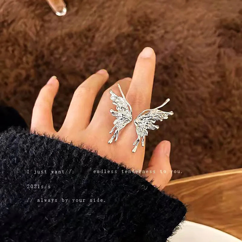 New Design Butterfly Adjustable Opening Ring Luxury Shiny Cocktail Party For Women Inlaid Zircon Butterfly Ring Fashion Jewelry - Gifts and Funny Trinkets