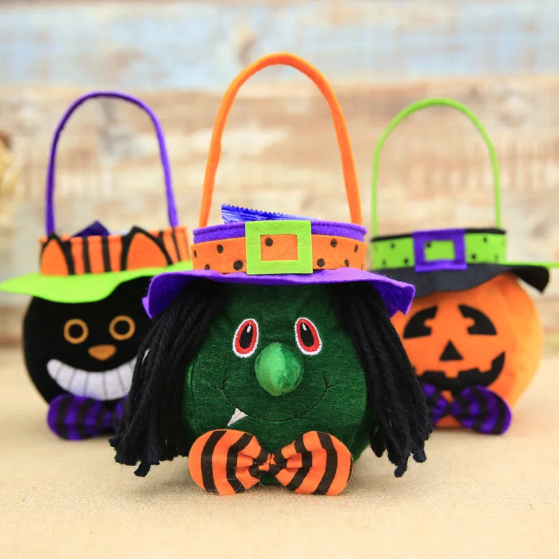 2022 Halloween Bag Haloween Pumpkin Witch Black Cat Handbag Trick Or Treat Gift Bag Kids Favor Happy Halloween Party Decor - Gifts and Funny Trinkets