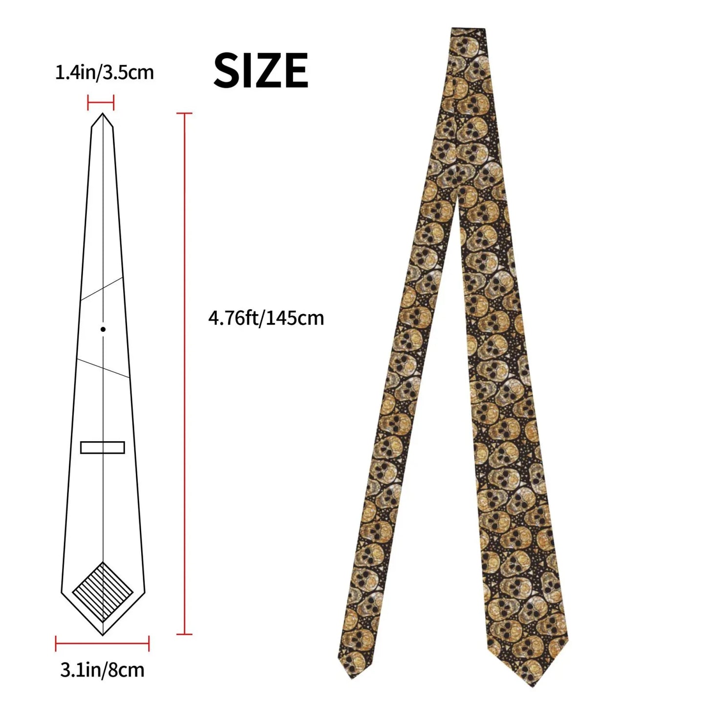 Mens Tie Classic Skinny Haloween Scary Skull Neckties Narrow Collar Slim Casual Tie Accessories Gift