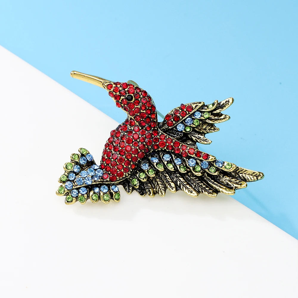 CINDY XIANG Colorful Rhinestone Hummingbird Brooches for Women Animal Pin Korea Fashion Accessories Winter Coat Party Jewelry - Gifts and Funny Trinkets