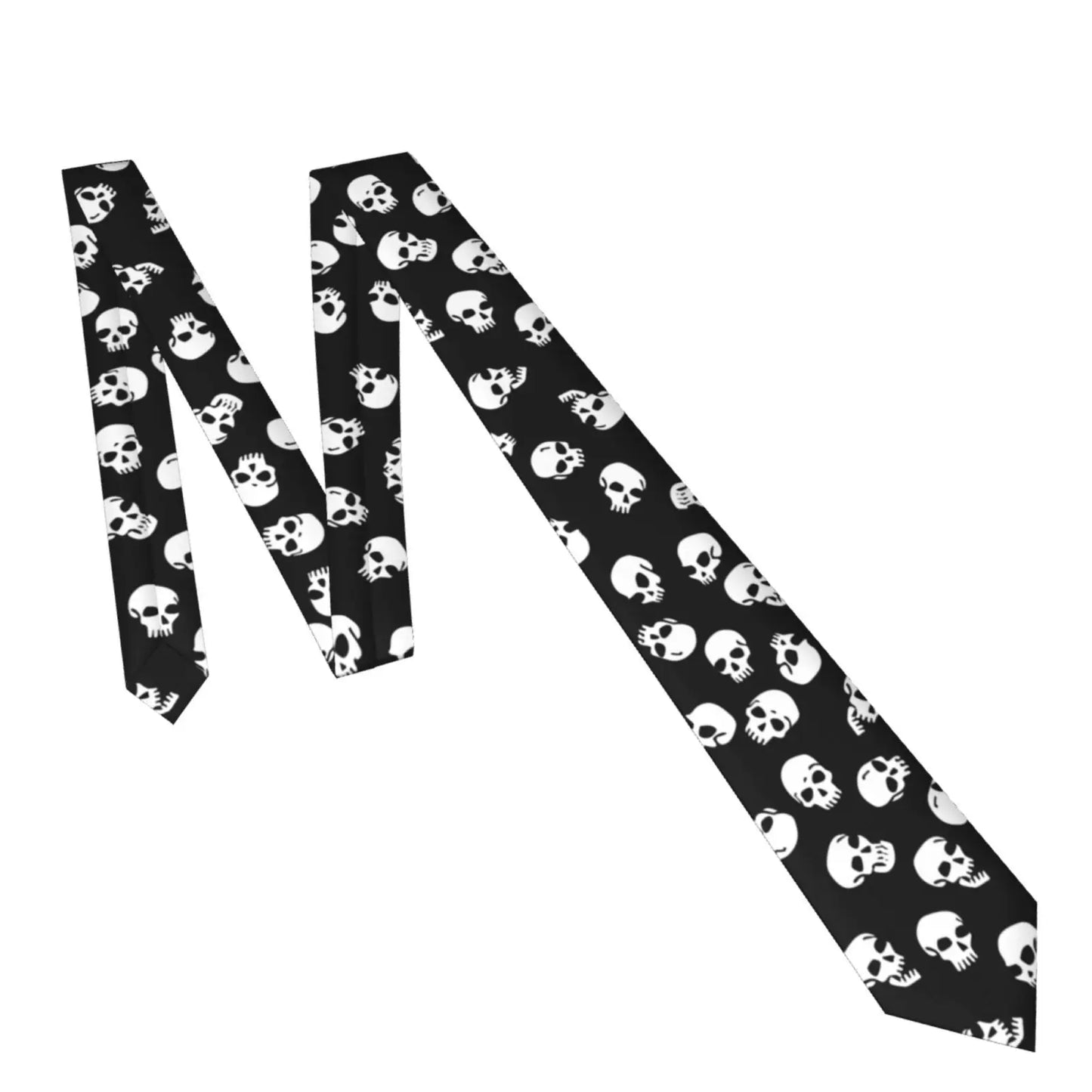 Mens Tie Classic Skinny Haloween Scary Skull Neckties Narrow Collar Slim Casual Tie Accessories Gift