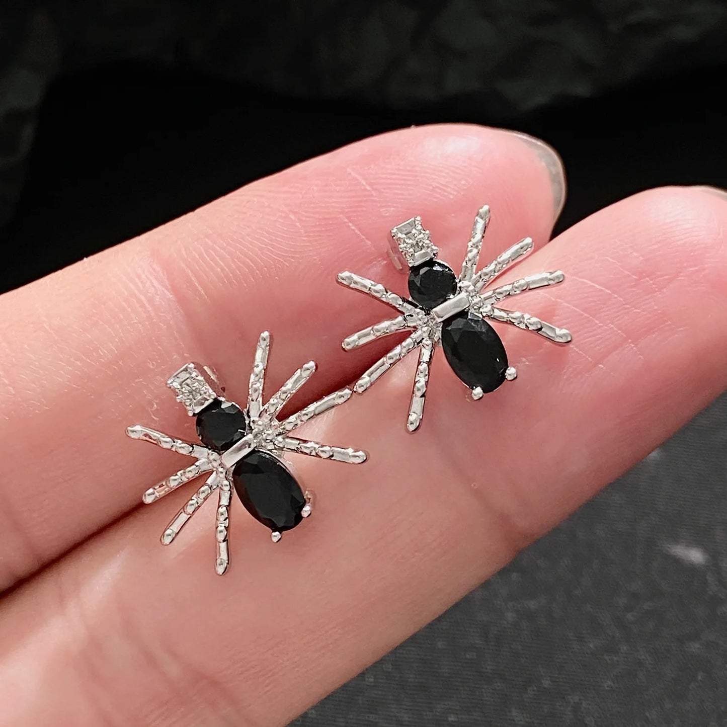 Punk Spider Zircon Earring For Women Gothic Mini 3D Piercing Black Spider Shape Ear Studs Jewelry Haloween Gift - Gifts and Funny Trinkets