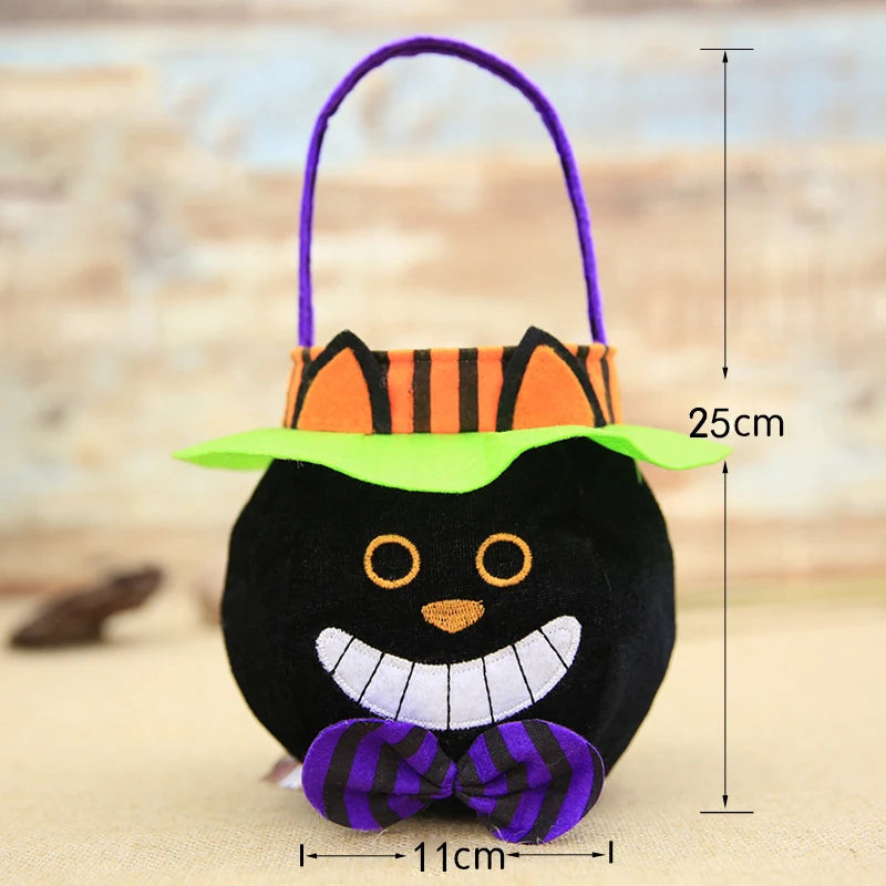 2022 Halloween Bag Haloween Pumpkin Witch Black Cat Handbag Trick Or Treat Gift Bag Kids Favor Happy Halloween Party Decor - Gifts and Funny Trinkets