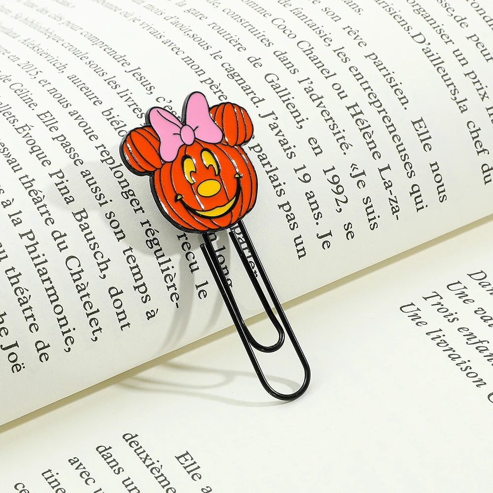 Haloween Disney Mickey Minnie Stitch and Angel Pumpkin Metal Paperclips for Women Men Book Marks Accessories Halloween Gifts - Gifts and Funny Trinkets