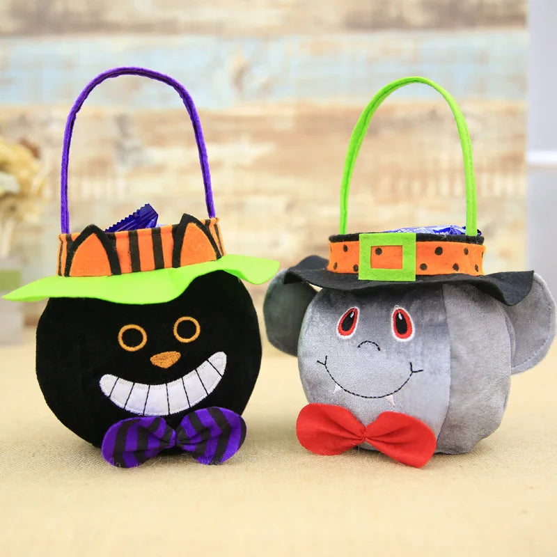 2022 Halloween Bag Haloween Pumpkin Witch Black Cat Handbag Trick Or Treat Gift Bag Kids Favor Happy Halloween Party Decor - Gifts and Funny Trinkets