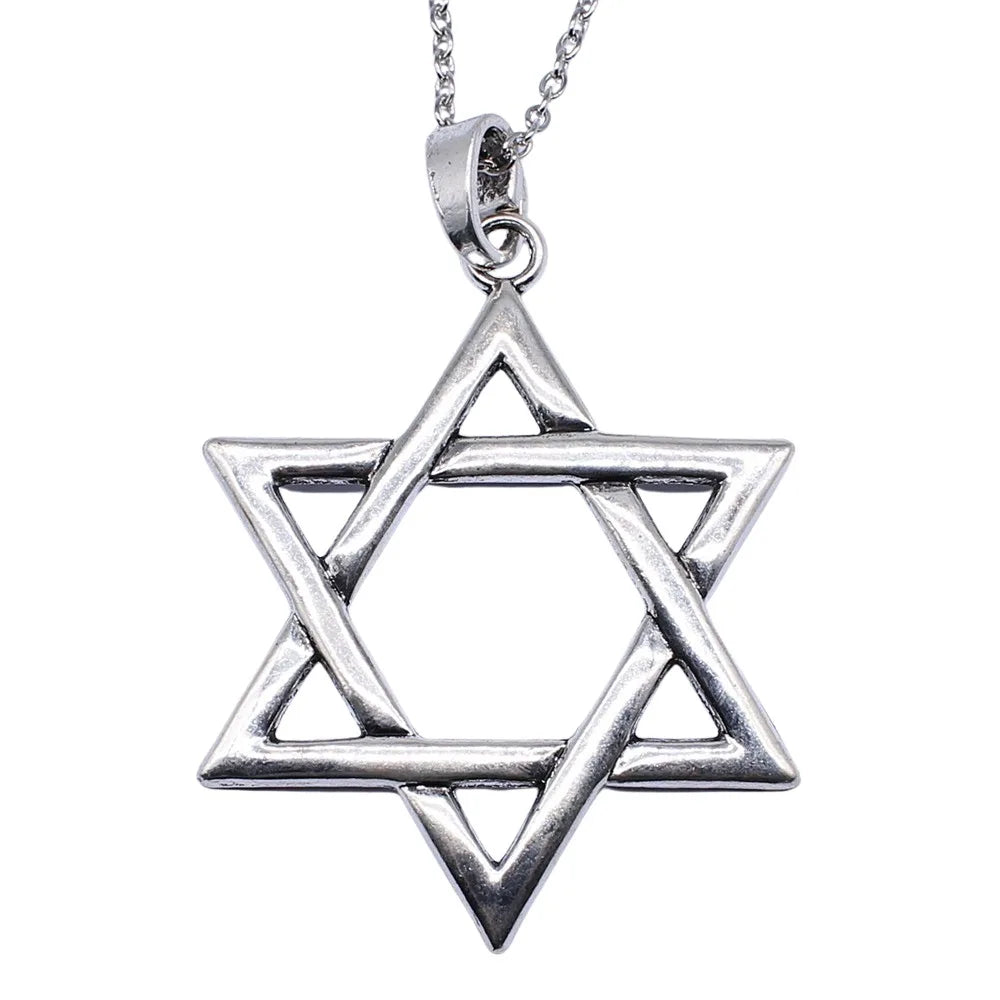 Fashion 3 Colors 75x59mm Large Star Of David Pendant Necklace For Women Men Punk Hiphop Long Chain Necklace Jewelry Accessories - Gifts and Funny Trinkets