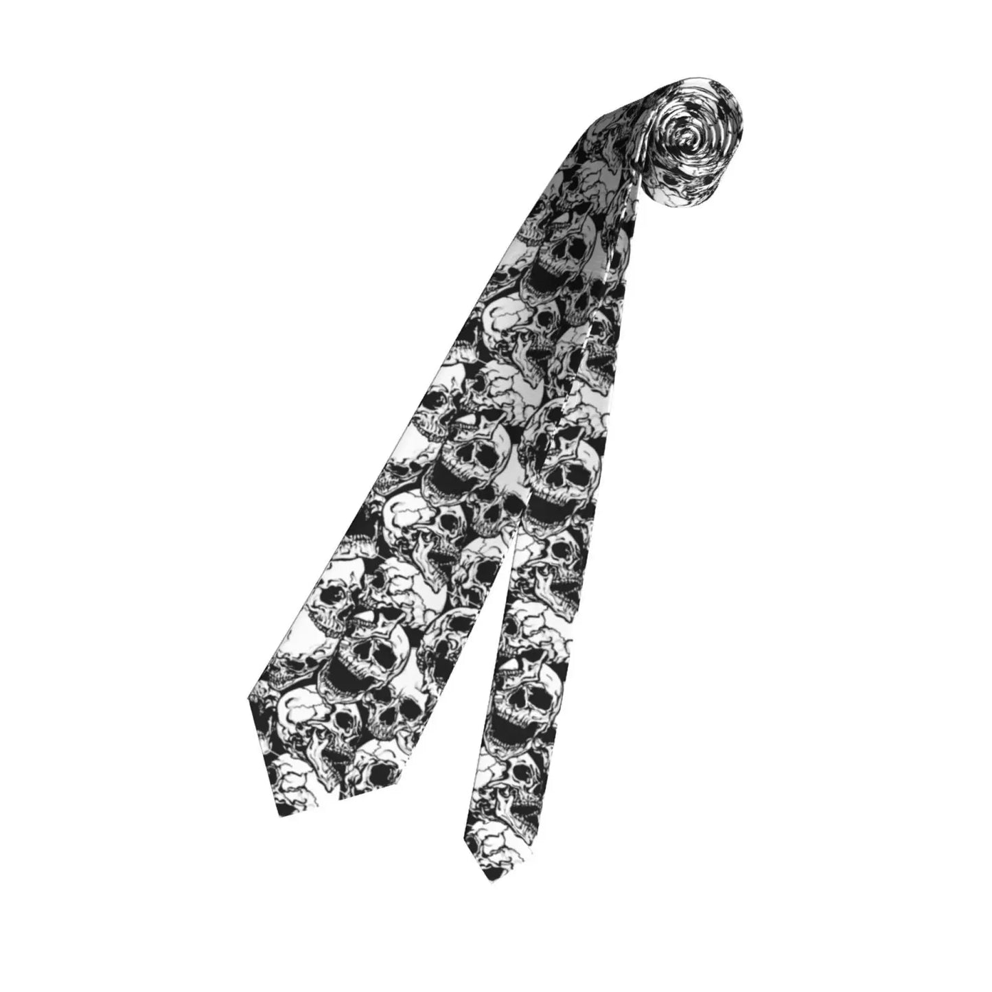 Mens Tie Classic Skinny Haloween Scary Skull Neckties Narrow Collar Slim Casual Tie Accessories Gift