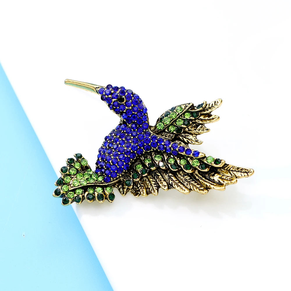 CINDY XIANG Colorful Rhinestone Hummingbird Brooches for Women Animal Pin Korea Fashion Accessories Winter Coat Party Jewelry - Gifts and Funny Trinkets