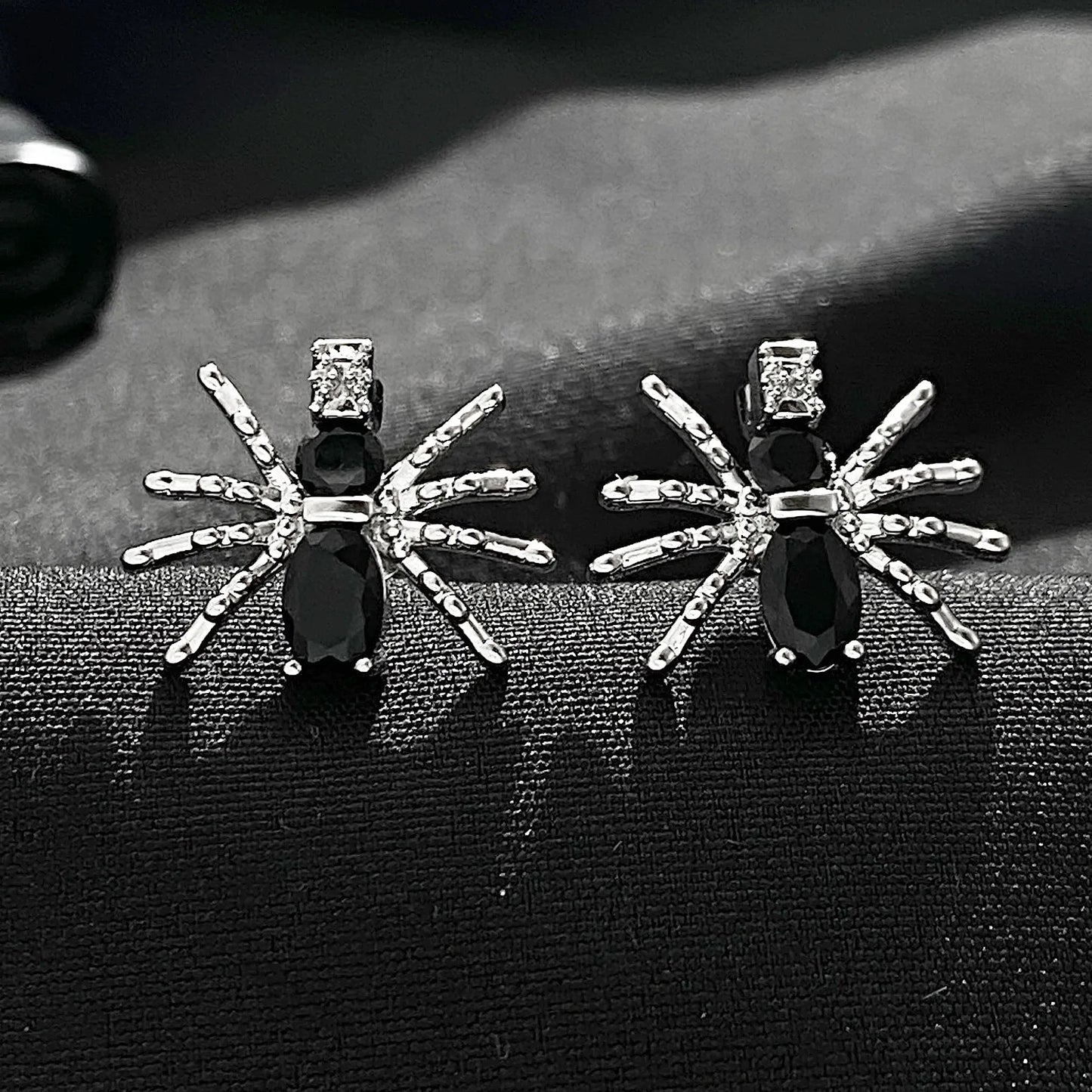 Punk Spider Zircon Earring For Women Gothic Mini 3D Piercing Black Spider Shape Ear Studs Jewelry Haloween Gift - Gifts and Funny Trinkets