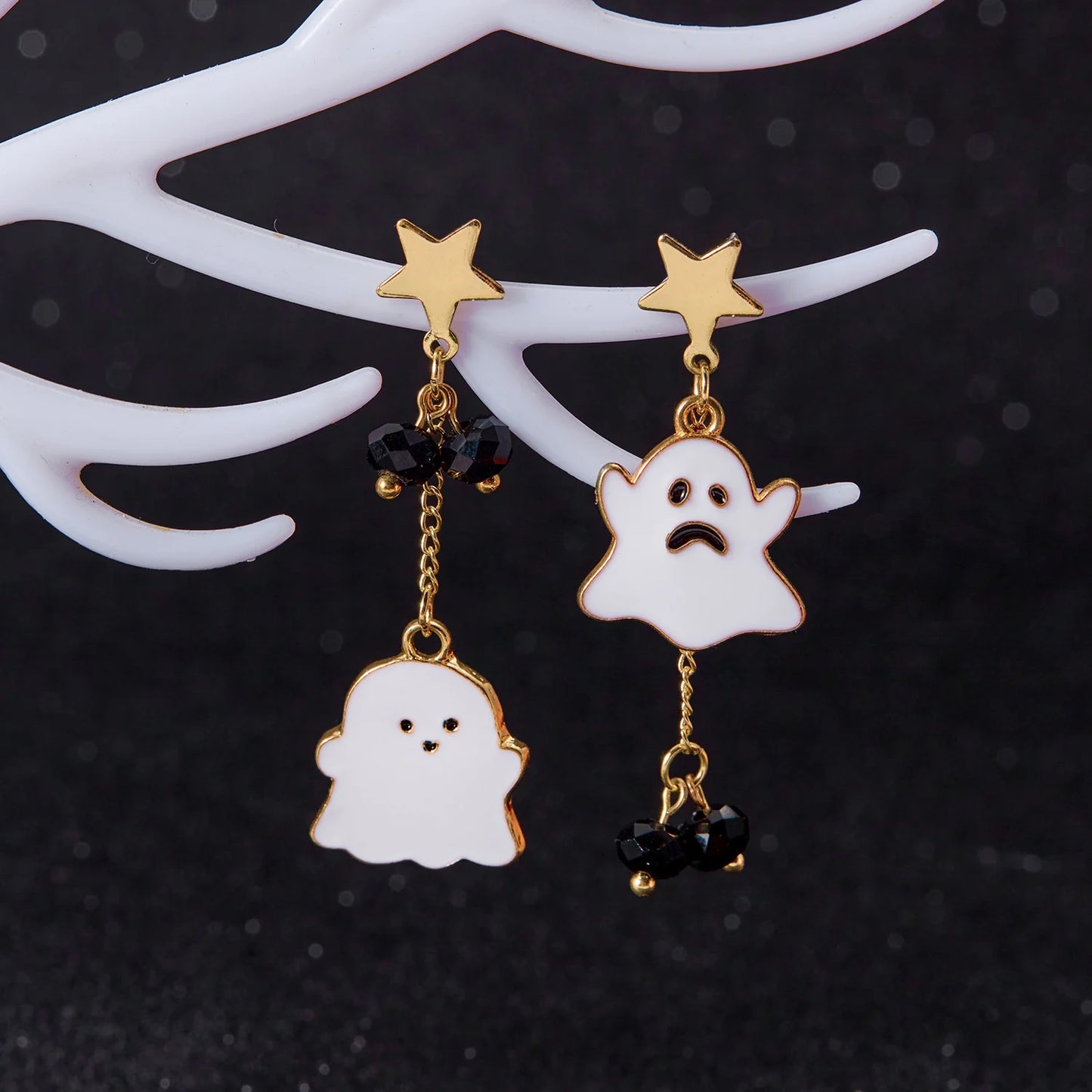 Cute Halloween Dangle Ghost Stud Earrings for Women Fashion Bat Spider Web Cat Pumpkin Star Drop Ear Jewelry Statement Bijoux