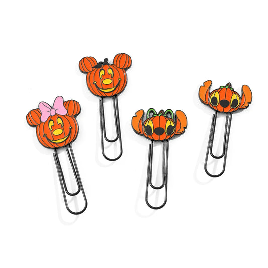 Haloween Disney Mickey Minnie Stitch and Angel Pumpkin Metal Paperclips for Women Men Book Marks Accessories Halloween Gifts - Gifts and Funny Trinkets