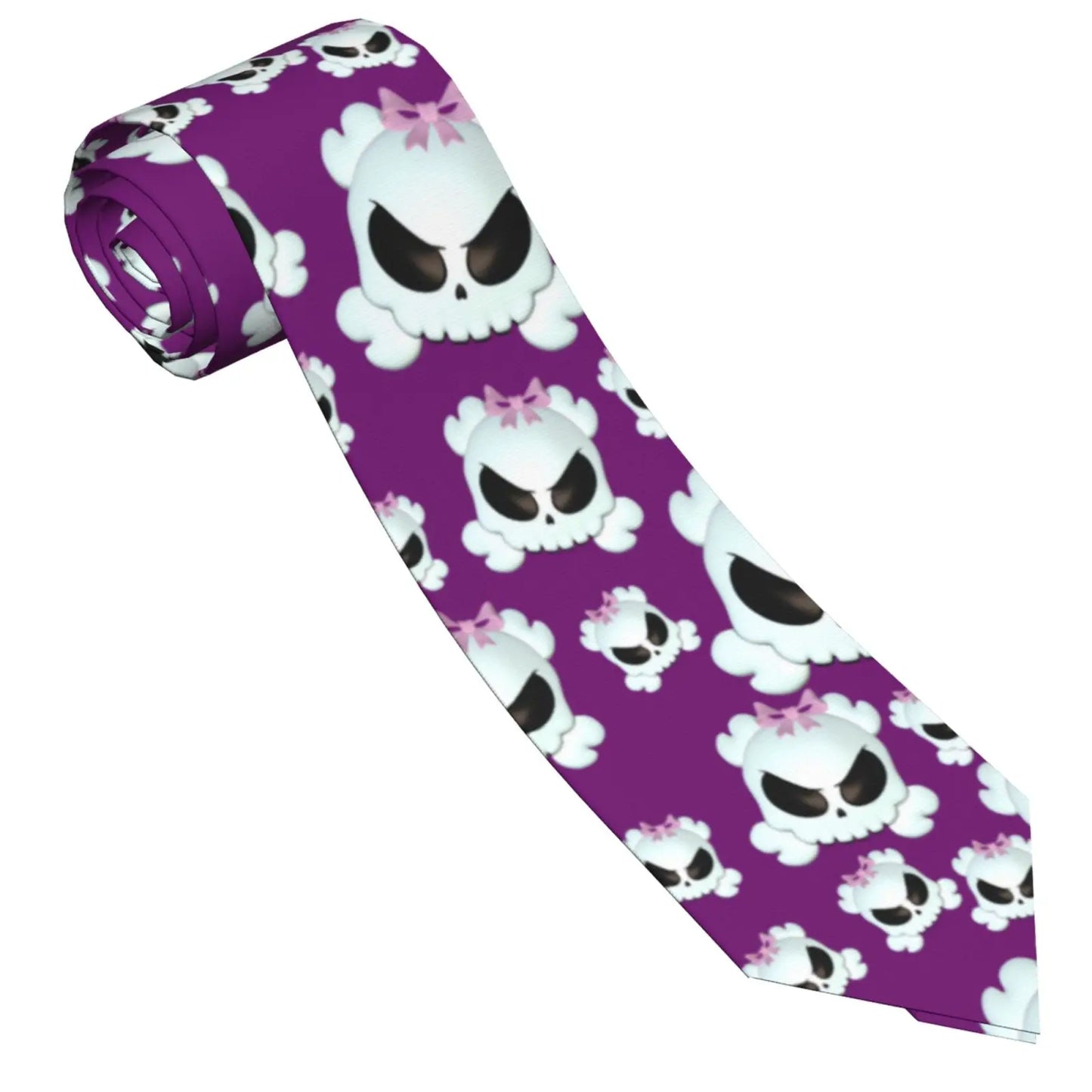 Mens Tie Classic Skinny Haloween Scary Skull Neckties Narrow Collar Slim Casual Tie Accessories Gift