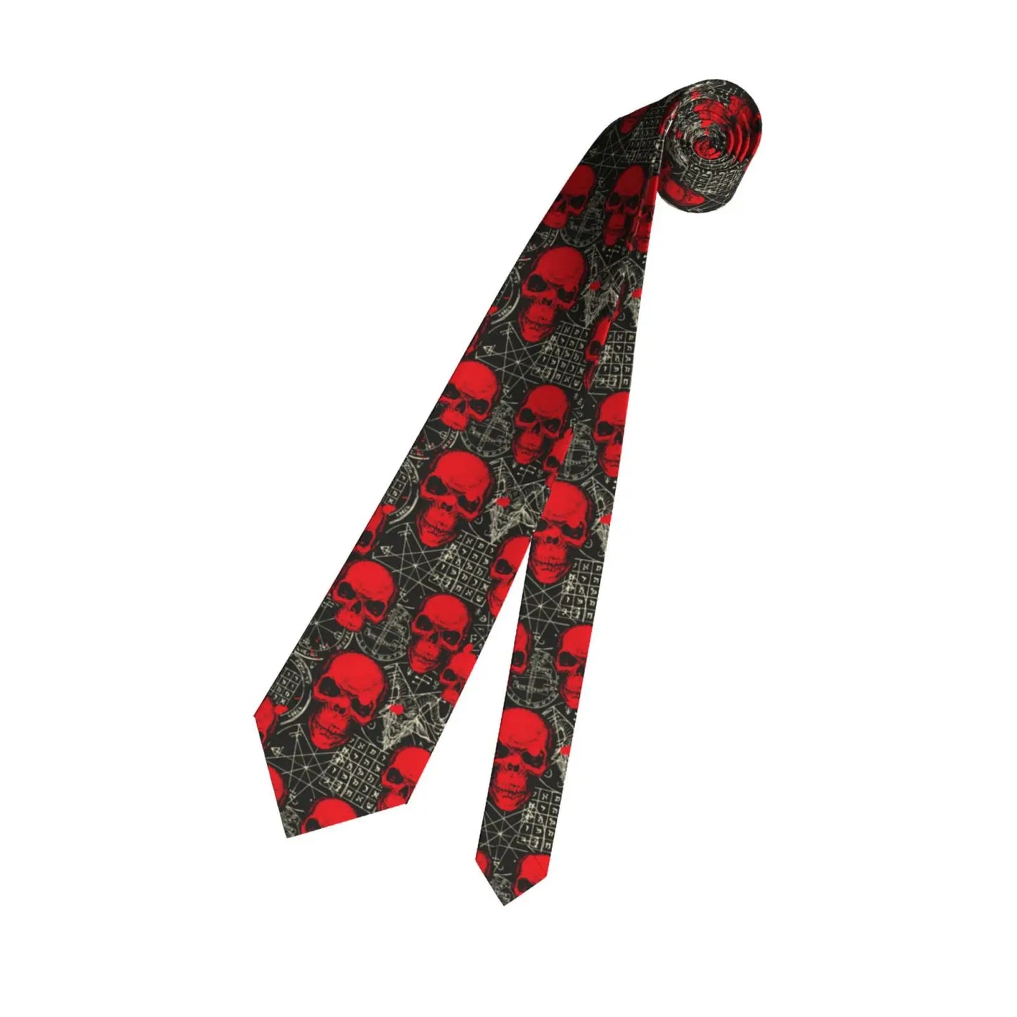 Mens Tie Classic Skinny Haloween Scary Skull Neckties Narrow Collar Slim Casual Tie Accessories Gift