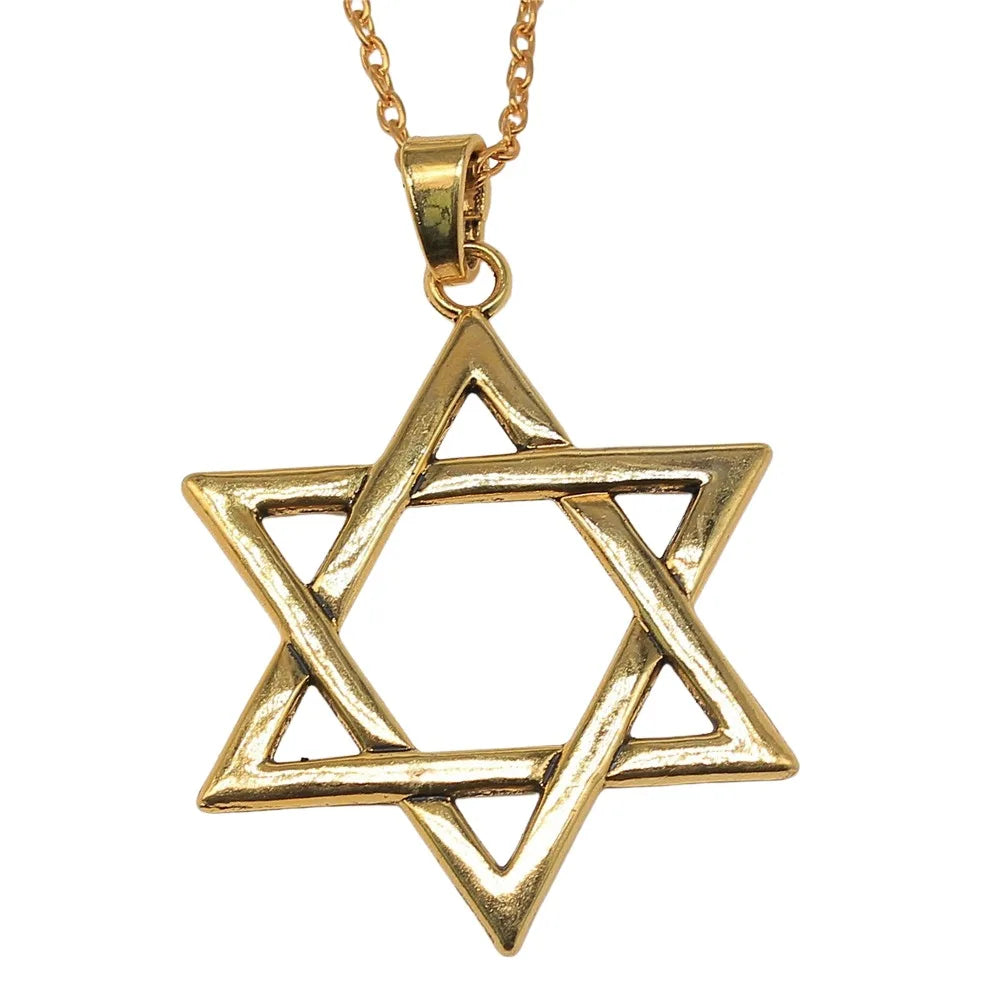 Fashion 3 Colors 75x59mm Large Star Of David Pendant Necklace For Women Men Punk Hiphop Long Chain Necklace Jewelry Accessories - Gifts and Funny Trinkets