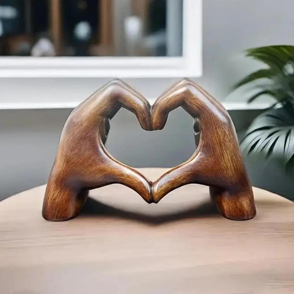 Love Heart Hand Figurine Resin Heart-shaped Gesture Sculpture Statue Sculpture Office Desktop Decoration Ornament Home Decor - Gifts and Funny Trinkets