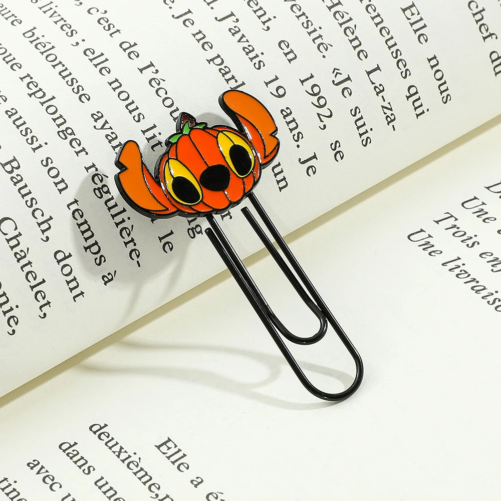 Haloween Disney Mickey Minnie Stitch and Angel Pumpkin Metal Paperclips for Women Men Book Marks Accessories Halloween Gifts - Gifts and Funny Trinkets