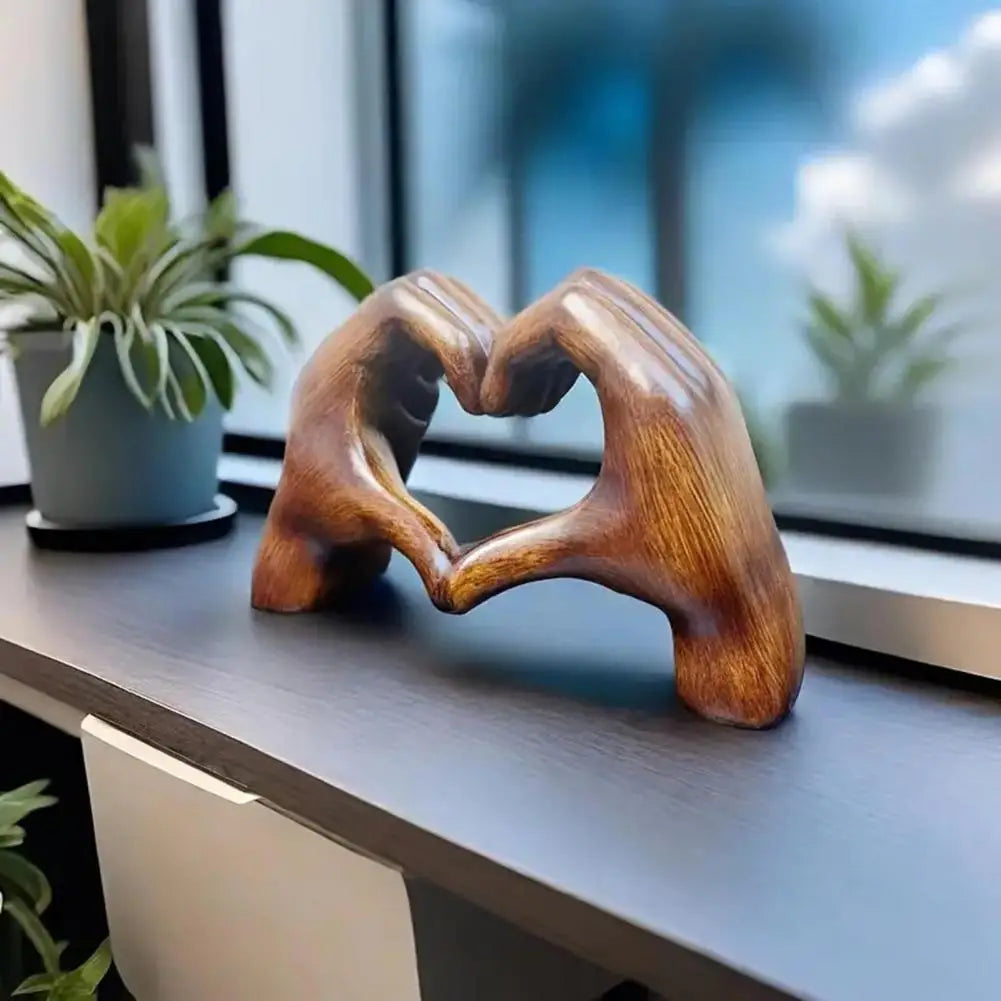 Love Heart Hand Figurine Resin Heart-shaped Gesture Sculpture Statue Sculpture Office Desktop Decoration Ornament Home Decor - Gifts and Funny Trinkets