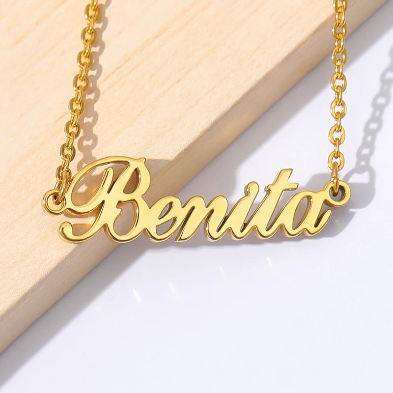 Custom Name Necklaces For Women Men Stainless Steel Customized Necklace Pendant Male Female Personalized Neck Chain Jewelry Gift - Gifts and Funny Trinkets