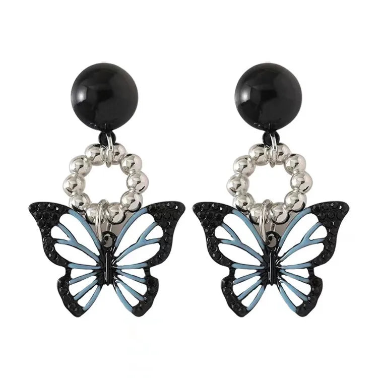 Black Butterfly Earrings No Hole Ear Clips Butterfly Clip Earring Without Piercing Minimalist Earrings Jewelry CEjA083 - Gifts and Funny Trinkets