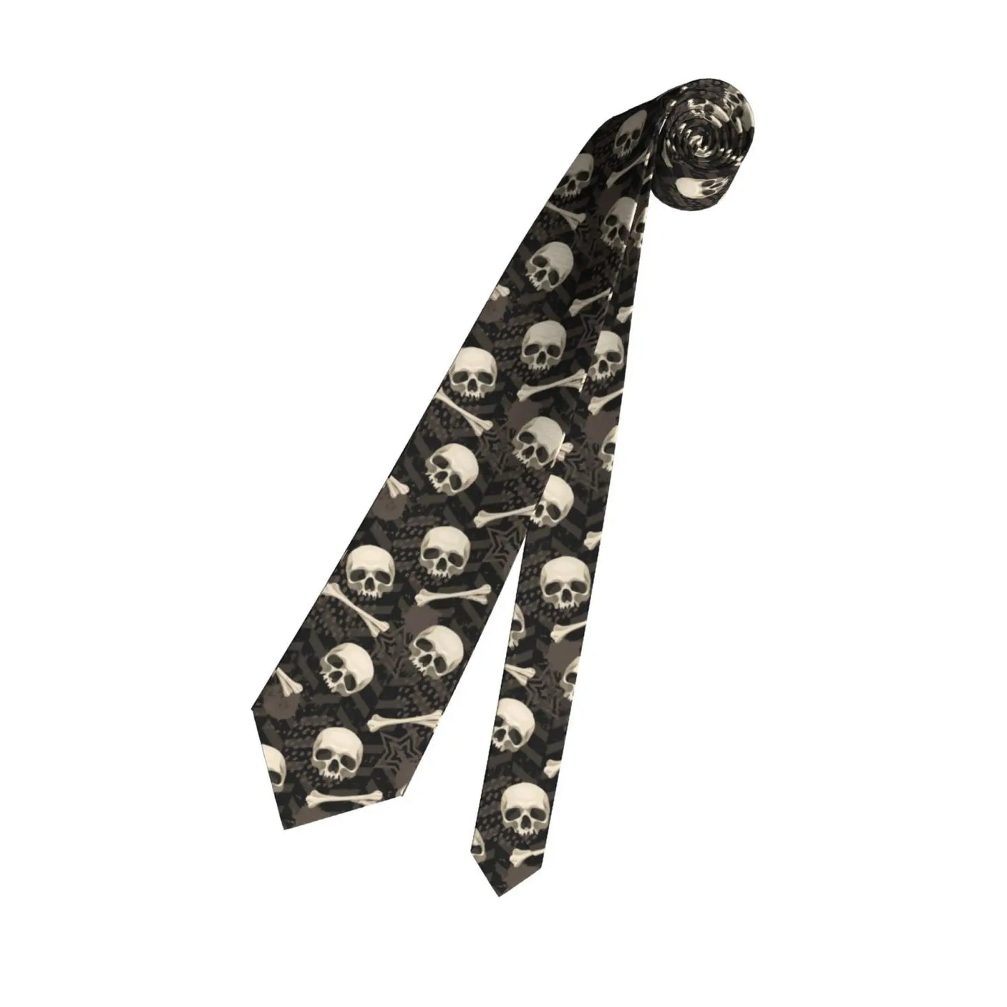 Mens Tie Classic Skinny Haloween Scary Skull Neckties Narrow Collar Slim Casual Tie Accessories Gift