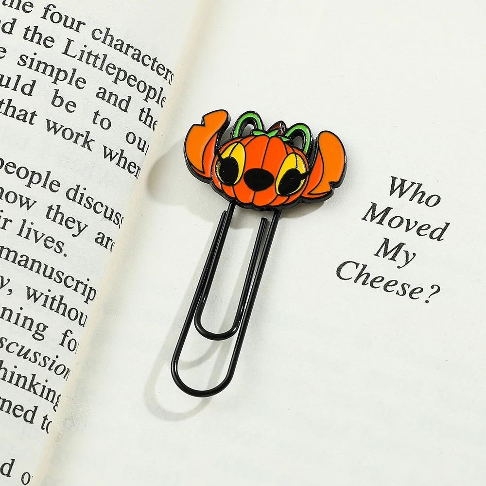 Haloween Disney Mickey Minnie Stitch and Angel Pumpkin Metal Paperclips for Women Men Book Marks Accessories Halloween Gifts - Gifts and Funny Trinkets