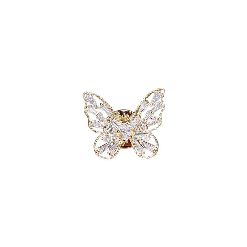 Exquisite Hollow Crystal Butterfly Small Brooches for Women Mini Zircon Corsage Casual Badges Pins Buckles Fashion Jewelry Gifts - Gifts and Funny Trinkets