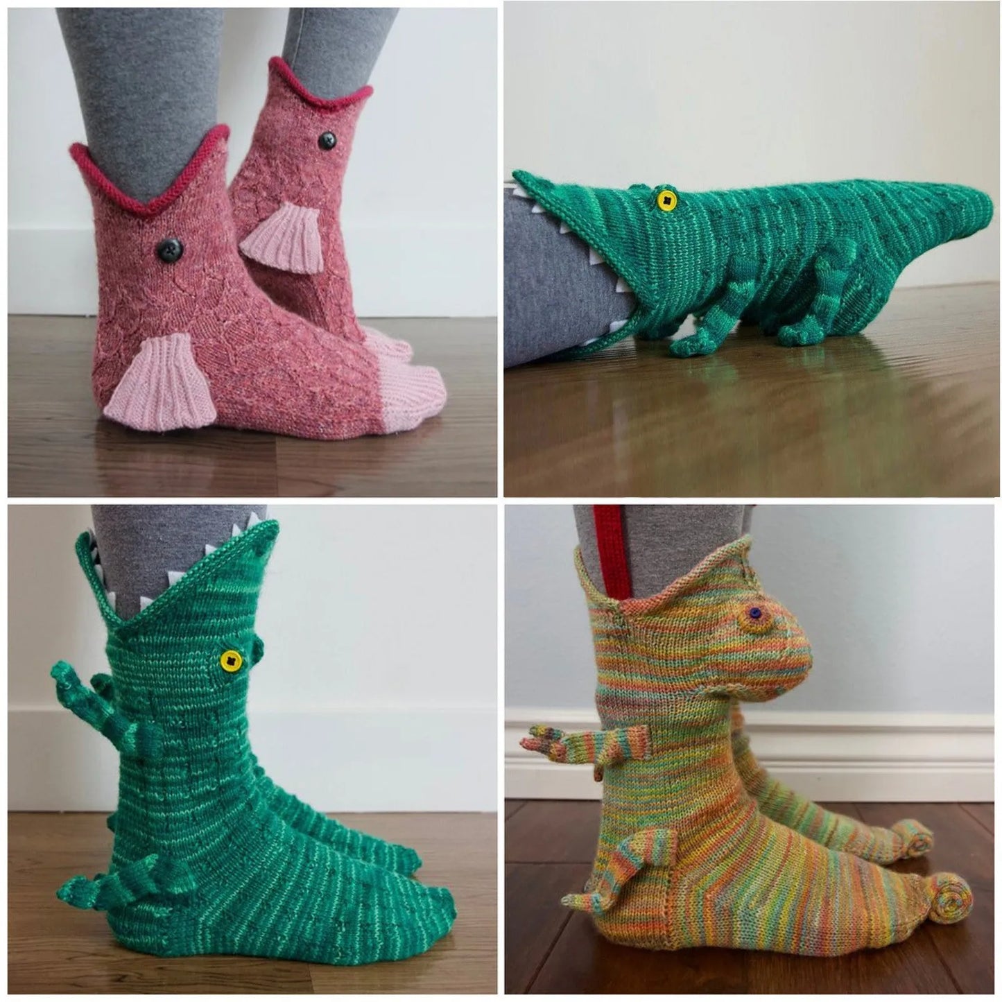 Christmas Knitted Socks Crocodile Style Thickened Warm Socks Floor Casual Socks Cute Socks Unisex Style Socks - Gifts and Funny Trinkets