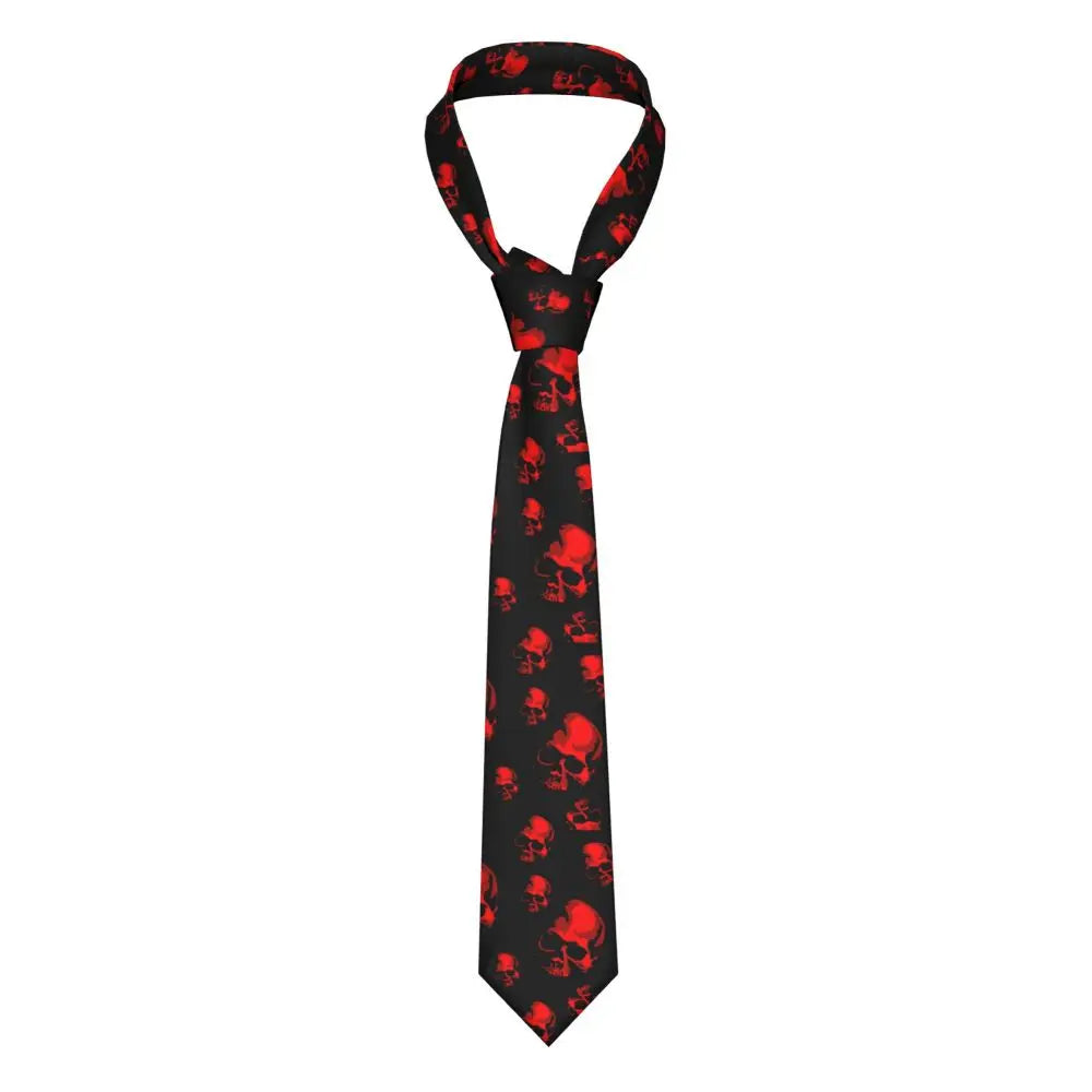 Mens Tie Classic Skinny Haloween Scary Skull Neckties Narrow Collar Slim Casual Tie Accessories Gift