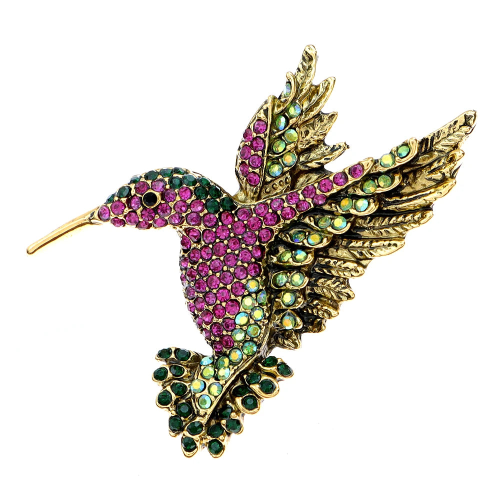 CINDY XIANG Colorful Rhinestone Hummingbird Brooches for Women Animal Pin Korea Fashion Accessories Winter Coat Party Jewelry - Gifts and Funny Trinkets