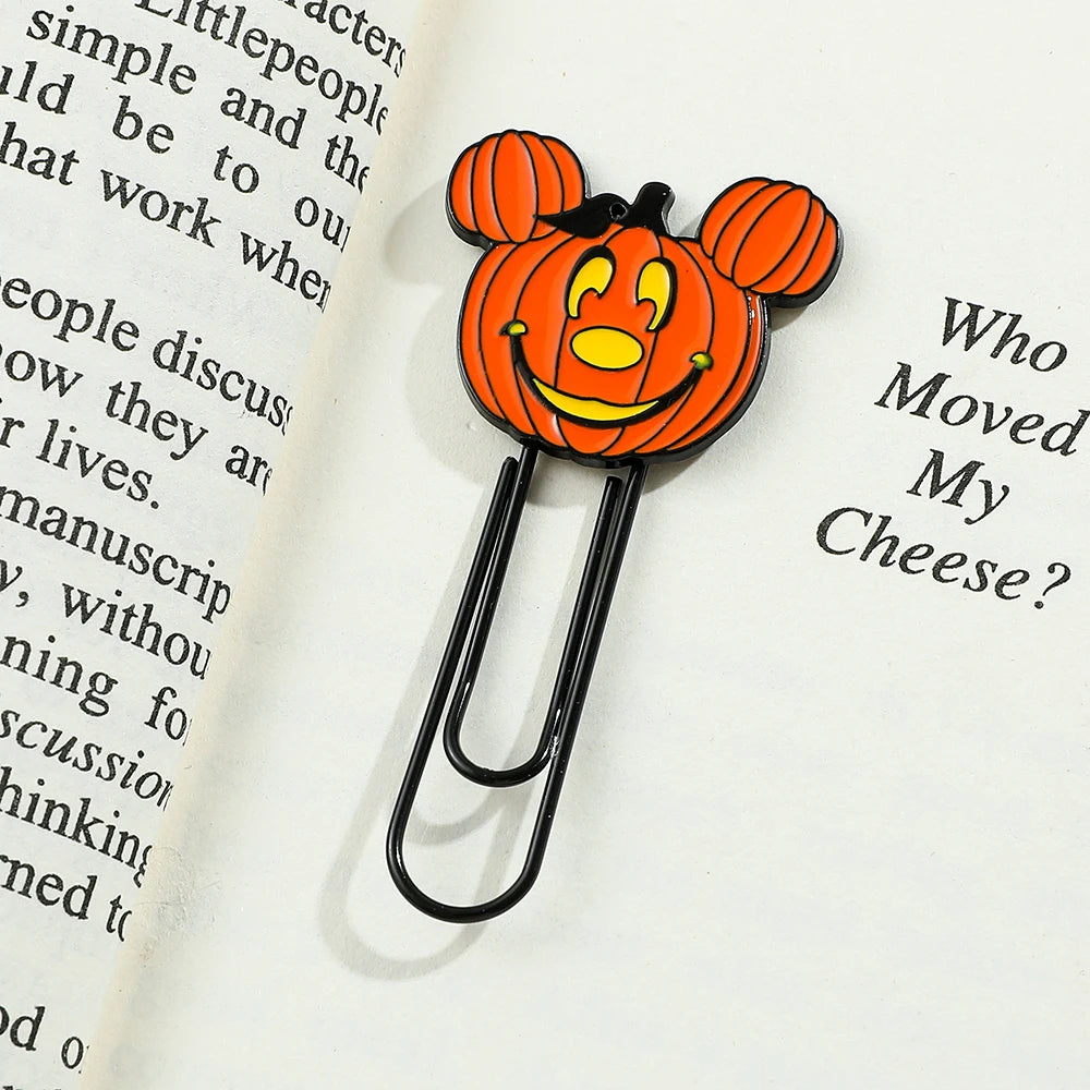 Haloween Disney Mickey Minnie Stitch and Angel Pumpkin Metal Paperclips for Women Men Book Marks Accessories Halloween Gifts - Gifts and Funny Trinkets