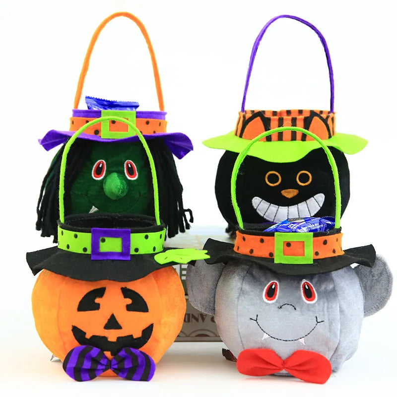 2022 Halloween Bag Haloween Pumpkin Witch Black Cat Handbag Trick Or Treat Gift Bag Kids Favor Happy Halloween Party Decor - Gifts and Funny Trinkets