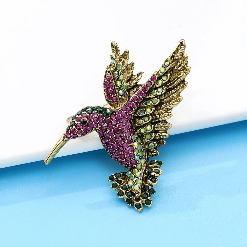 CINDY XIANG Colorful Rhinestone Hummingbird Brooches for Women Animal Pin Korea Fashion Accessories Winter Coat Party Jewelry - Gifts and Funny Trinkets