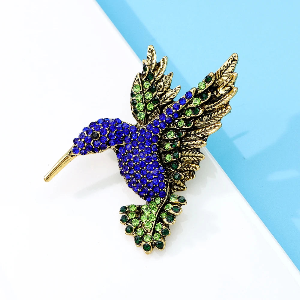 CINDY XIANG Colorful Rhinestone Hummingbird Brooches for Women Animal Pin Korea Fashion Accessories Winter Coat Party Jewelry - Gifts and Funny Trinkets