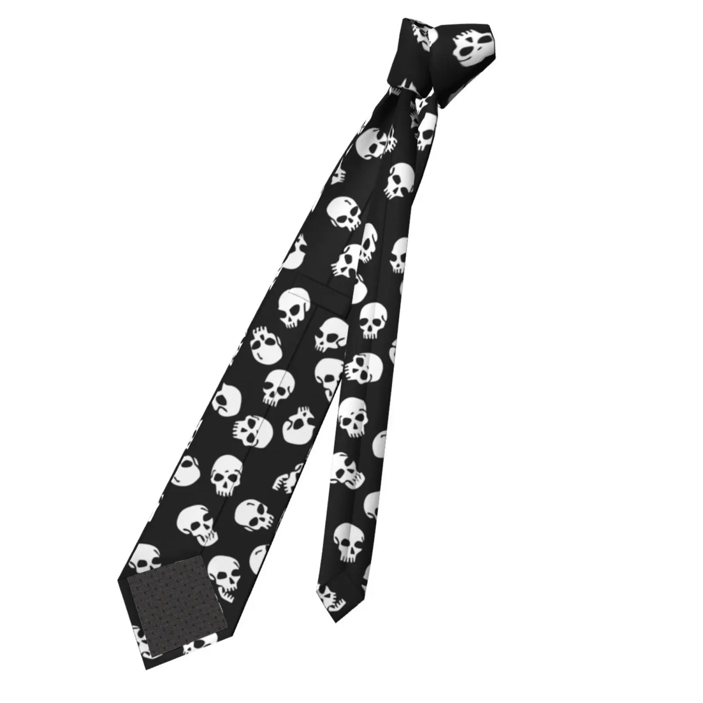 Mens Tie Classic Skinny Haloween Scary Skull Neckties Narrow Collar Slim Casual Tie Accessories Gift