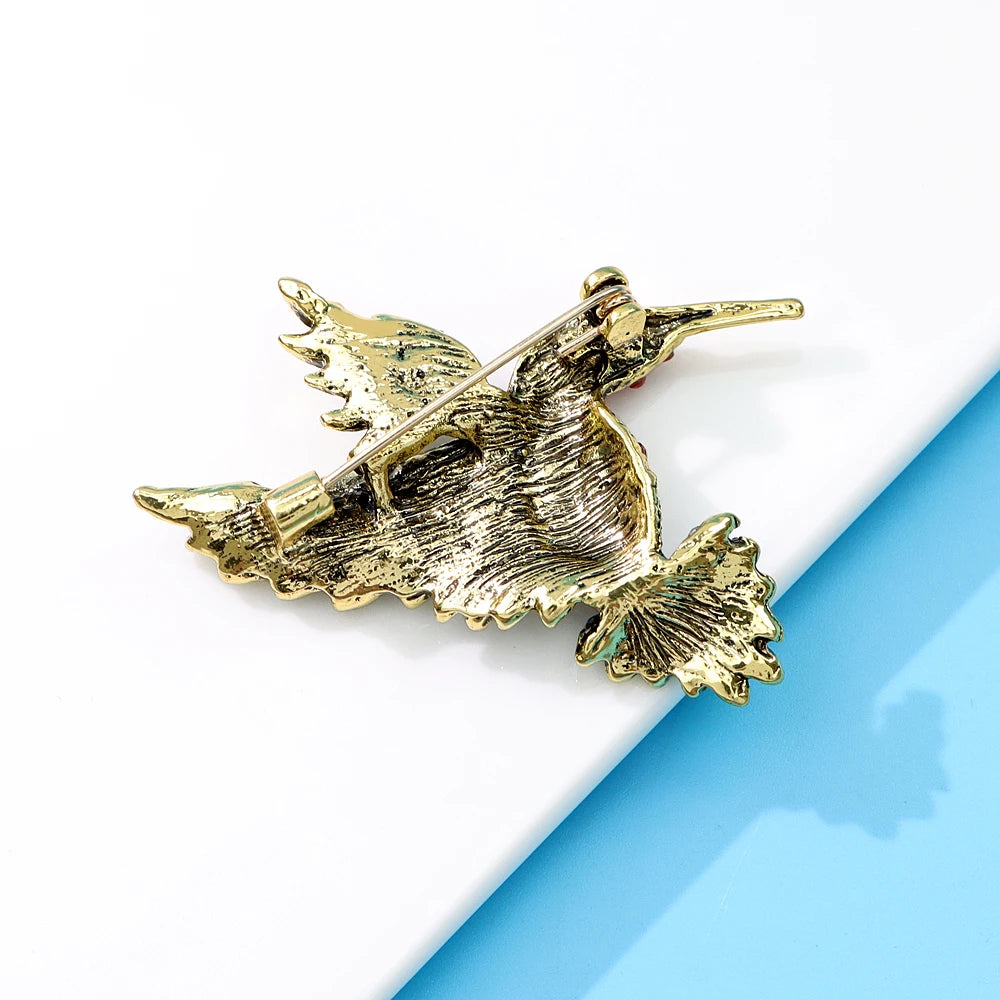 CINDY XIANG Colorful Rhinestone Hummingbird Brooches for Women Animal Pin Korea Fashion Accessories Winter Coat Party Jewelry - Gifts and Funny Trinkets