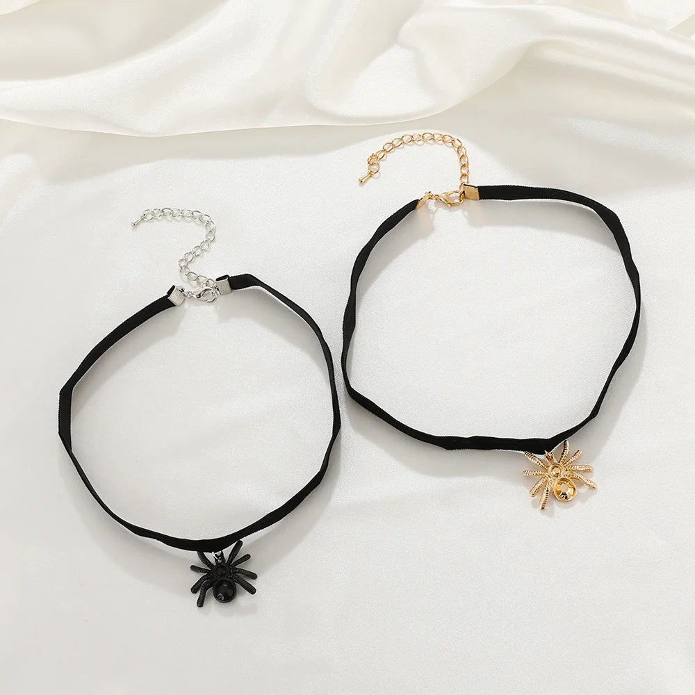 Goth Spider Choker Necklace for Women Luxury Adjustable Punk Boho Spider Shape Creative Party Jewelry Accessories Gift Haloween - Gifts and Funny Trinkets