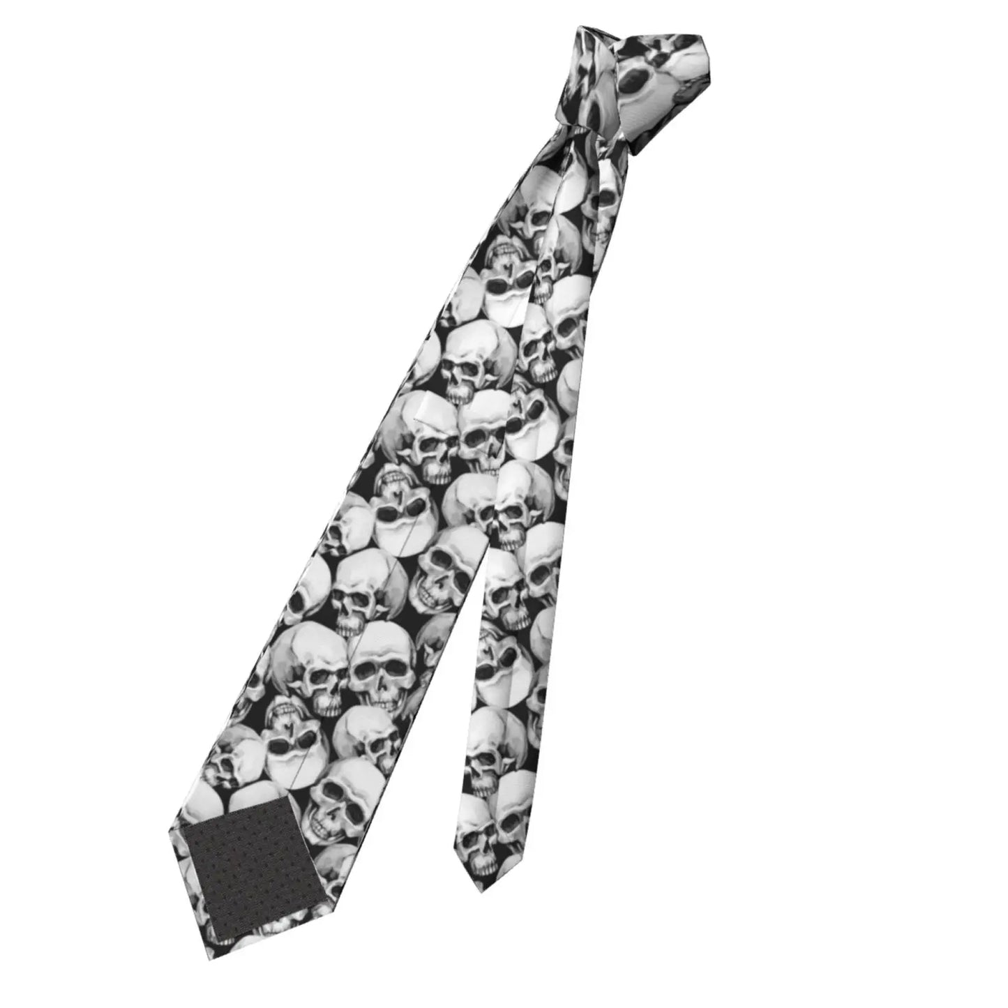 Mens Tie Classic Skinny Haloween Scary Skull Neckties Narrow Collar Slim Casual Tie Accessories Gift