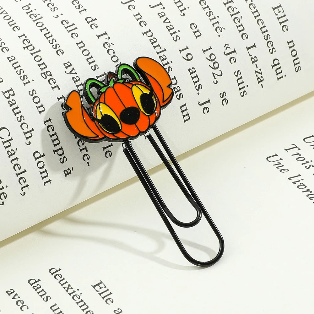 Haloween Disney Mickey Minnie Stitch and Angel Pumpkin Metal Paperclips for Women Men Book Marks Accessories Halloween Gifts - Gifts and Funny Trinkets