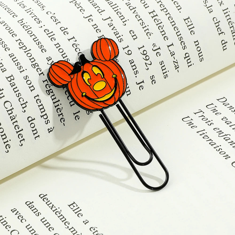 Haloween Disney Mickey Minnie Stitch and Angel Pumpkin Metal Paperclips for Women Men Book Marks Accessories Halloween Gifts - Gifts and Funny Trinkets