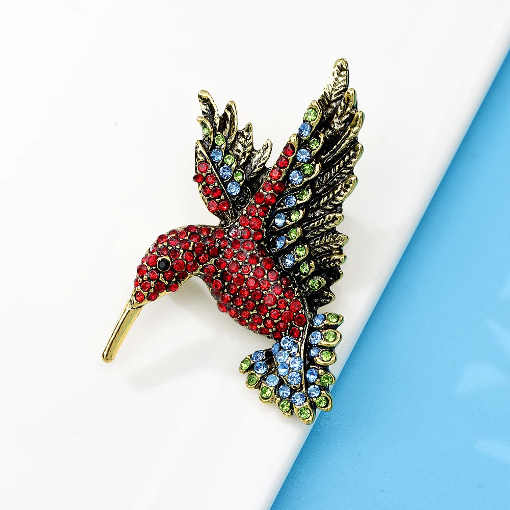 CINDY XIANG Colorful Rhinestone Hummingbird Brooches for Women Animal Pin Korea Fashion Accessories Winter Coat Party Jewelry - Gifts and Funny Trinkets